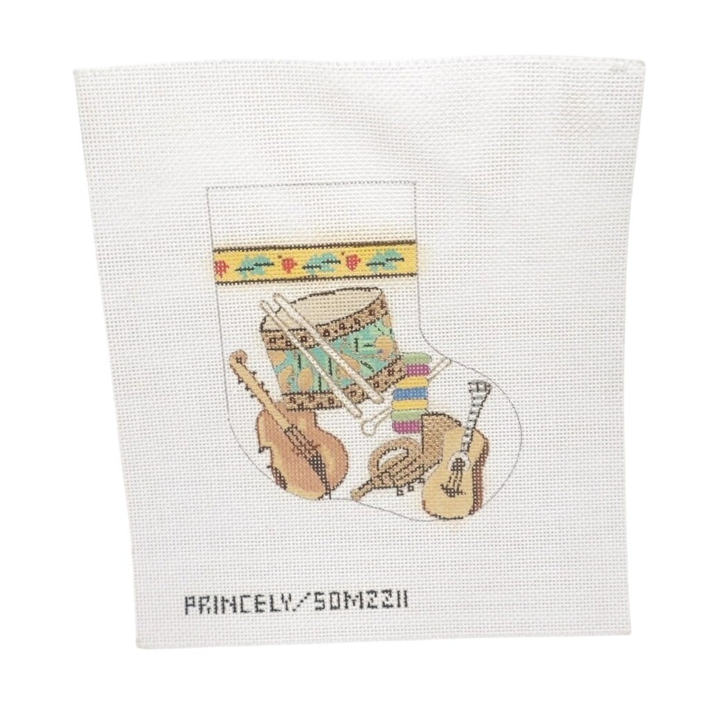 Princely SOM2211 Musical Instruments Christmas Stocking Needlepoint Canvas 18m